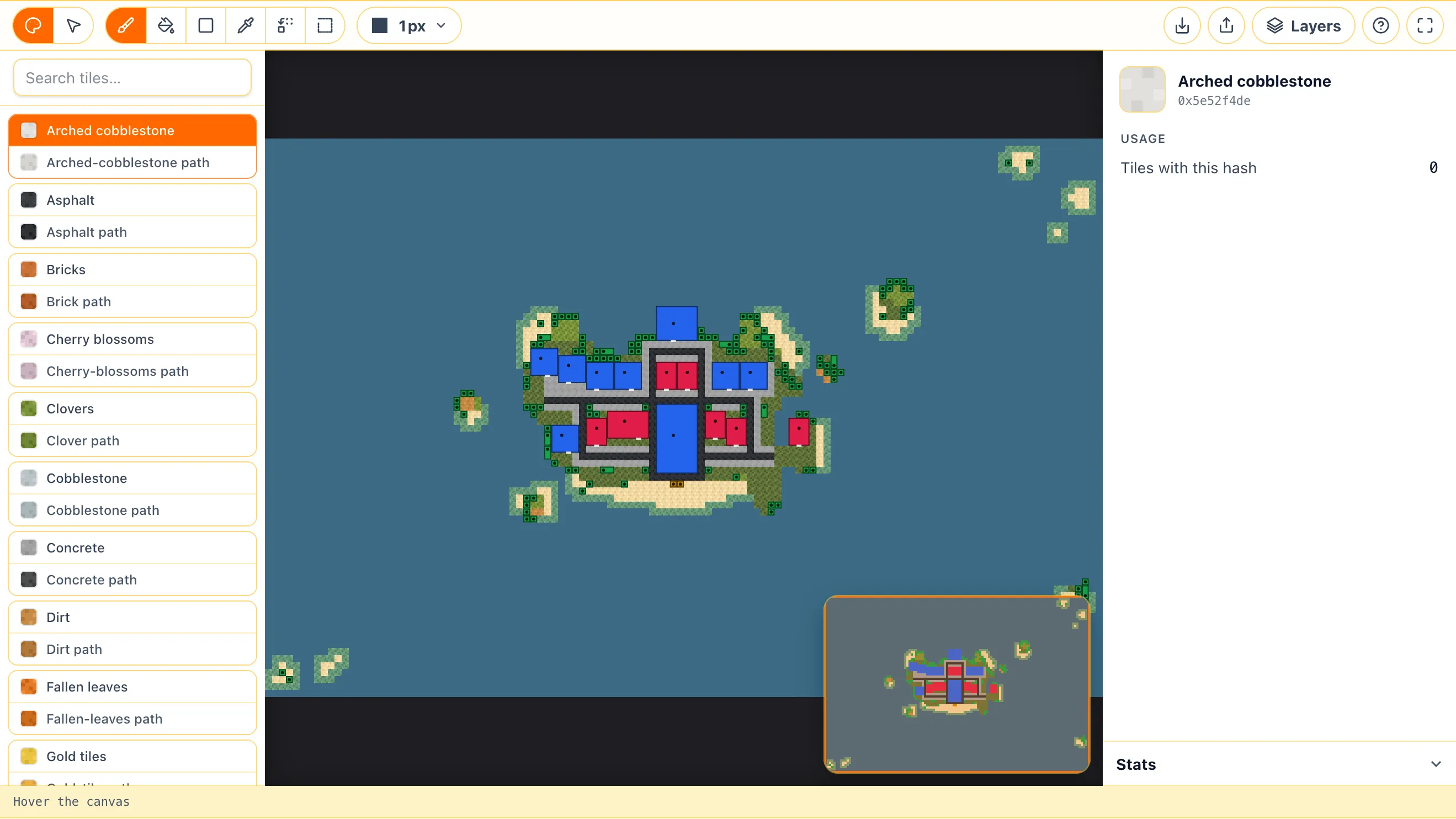Full Map workbench with toolbar, palette, canvas, inspector, and status bar
